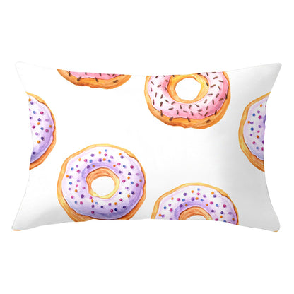 Full Printed 20 x 26" Premium Doughnut Polyester Short Plush Throw Pillowcase W/Hidden Zipper