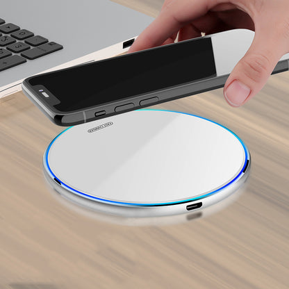 4'' Dia 15W Wireless Charger Thin Aluminum Fast Charging Pad (NO AC Adapter)