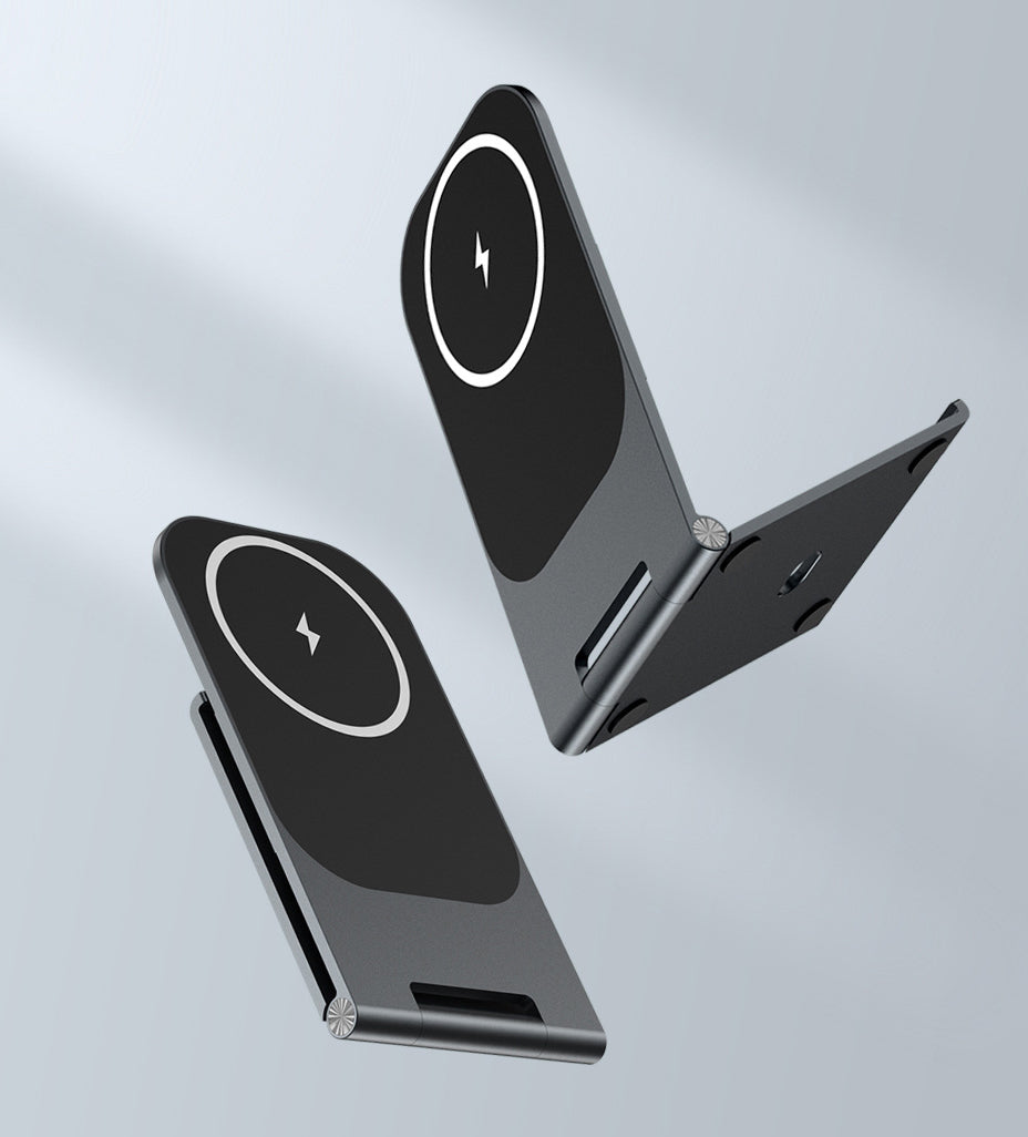 15W Magnetic Foldable Wireless Charger Station Phone Holder