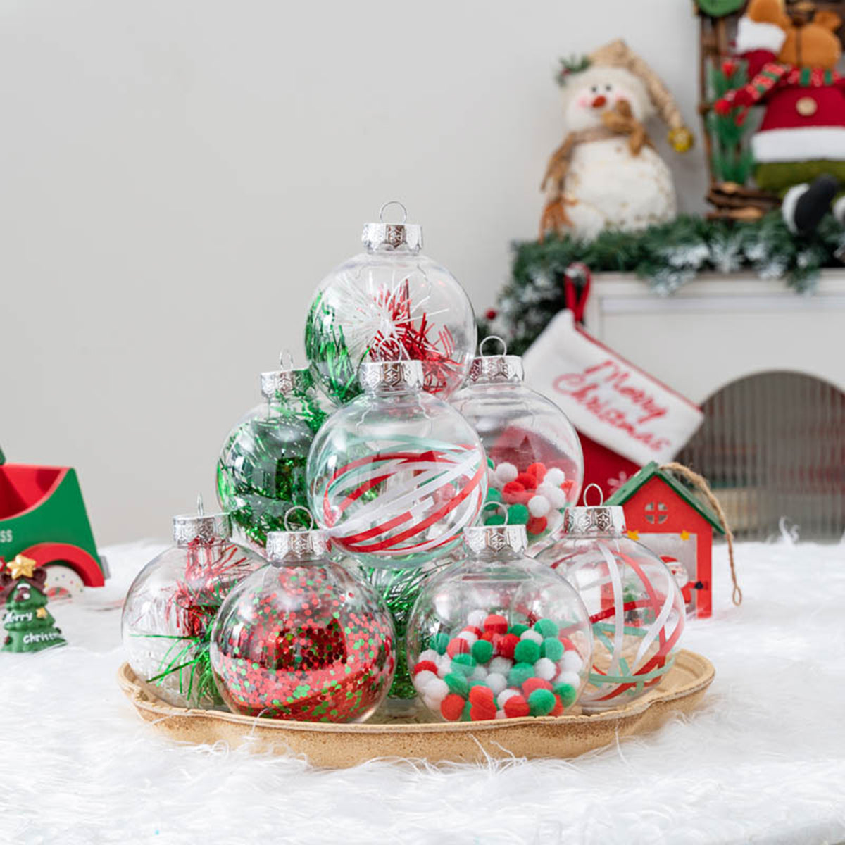 3.15" Acrylic Hollow Ball Fillable Ornaments Ball