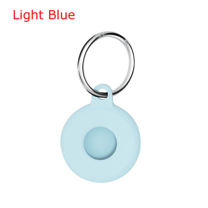 Circular Silicone Key Tag Tracker Cover Access Card Sleeve Anti-Lost Protector Holder W/ Key Ring