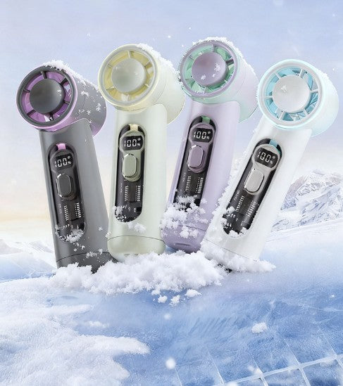 Personal Fan Refrigeration Fan Handheld Fan W/ 1-100 Stepless Adjusting & Battery Status