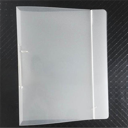 B5 Clear Hard Cover Round Ring Binders 2-Ring Binder Document Folder W/ Elastic Band