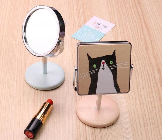 3'' Round/Square Shape PU Makeup Mirror