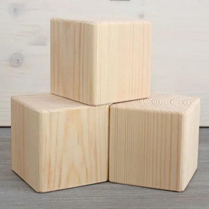 2.75" Pine Wooden Square Block Wood Blank Cube