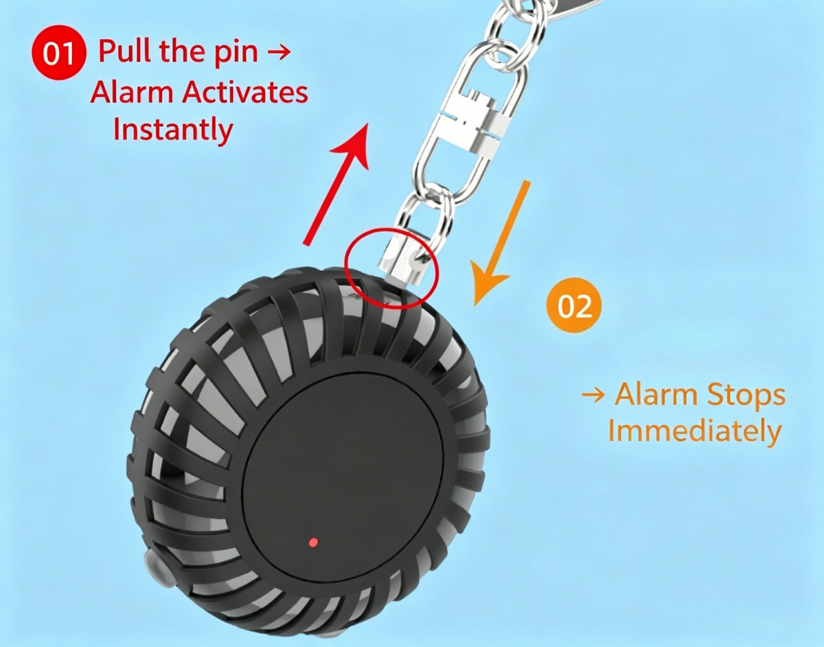 Portable Personal Alarm Keychain Safety Security