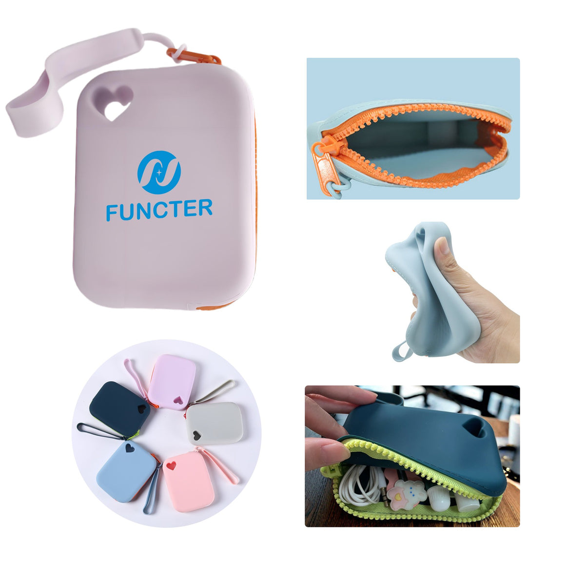 Coin & Card Storage Pouch W/ Heart-Shaped Cutout