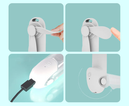 Mini Fan Handheld Fan Rechargeable Folding Fan