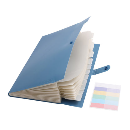 8-Pocket A4 Accordion File Folder Document Organizer W/ Snap Closure Label Stickers