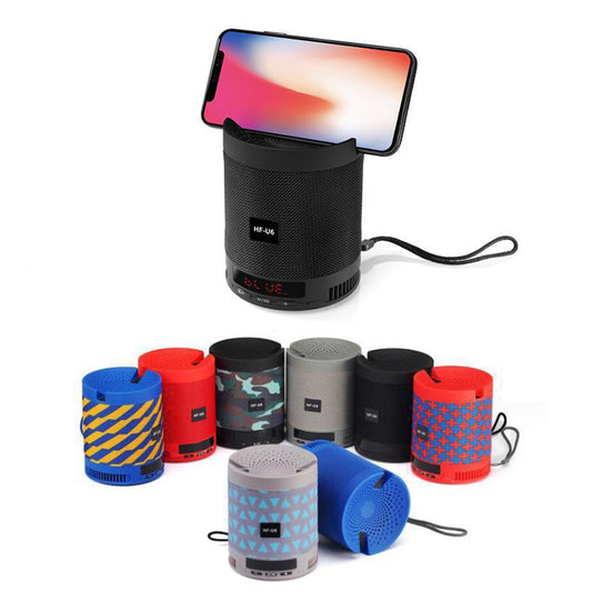LED Screen Stereo Wireless Speaker Phone Holder w/Lanyard