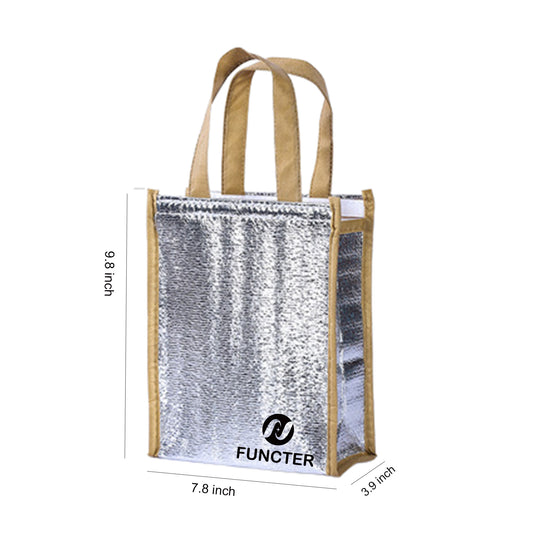 Aluminum Foil Insulated Cooler Bag 7.8 x 9.8"