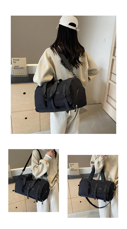 Travel Duffel Bag Sport Gym Bag Polyester Tote Bag Swimming Bag with Shoe Pouch&Wet Pocket