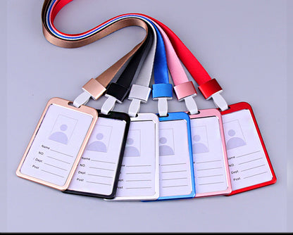 Aluminum Badge Holder With Lanyard