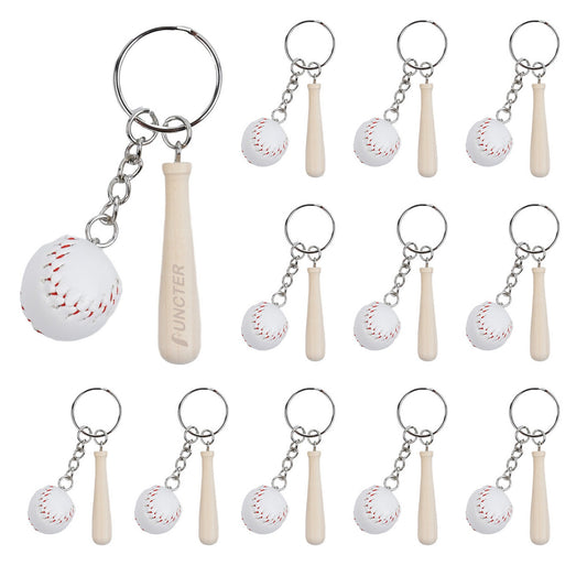 Mini Cute PU Leather Baseball Keychain Bag Charm