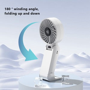 1800mAh Foldable Hanging Neck Cooling Mini Fan Speed (1-100) LED Display