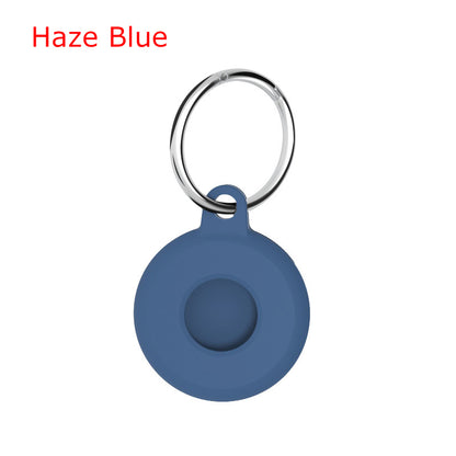 Circular Silicone Key Tag Tracker Cover Access Card Sleeve Anti-Lost Protector Holder W/ Key Ring