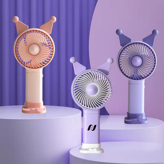 3 Levels Wind Speed Rechargeable Handheld Fan Mini Fan Phone Holder