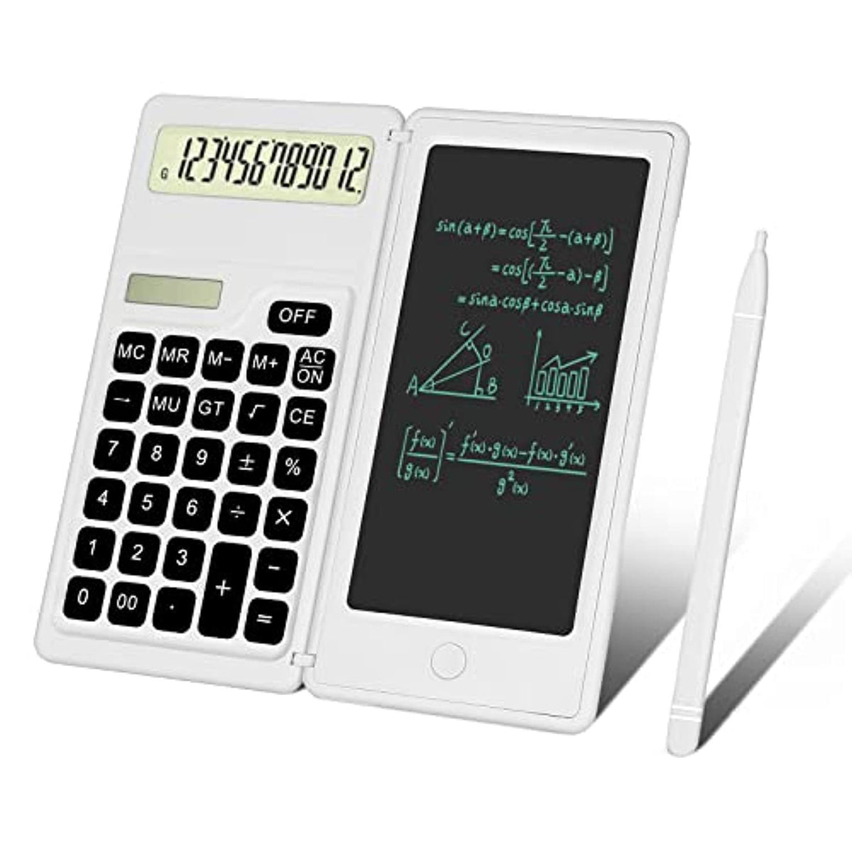 3" 1 Intelligent Folding Portable Scientific Counter Solar Calculator with LCD Writing Notepad