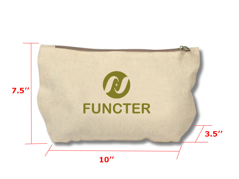 Custom Heavy-Duty 12 oz. Cotton Canvas Zipper Bags Cosmetic Bag Make Up Bags