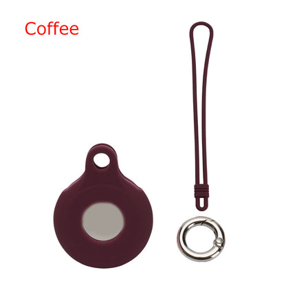 Circular Silicone KeyTag Tracker Case Access Card Sleeve Anti-Lost Protector Holder W/Silicone Strap