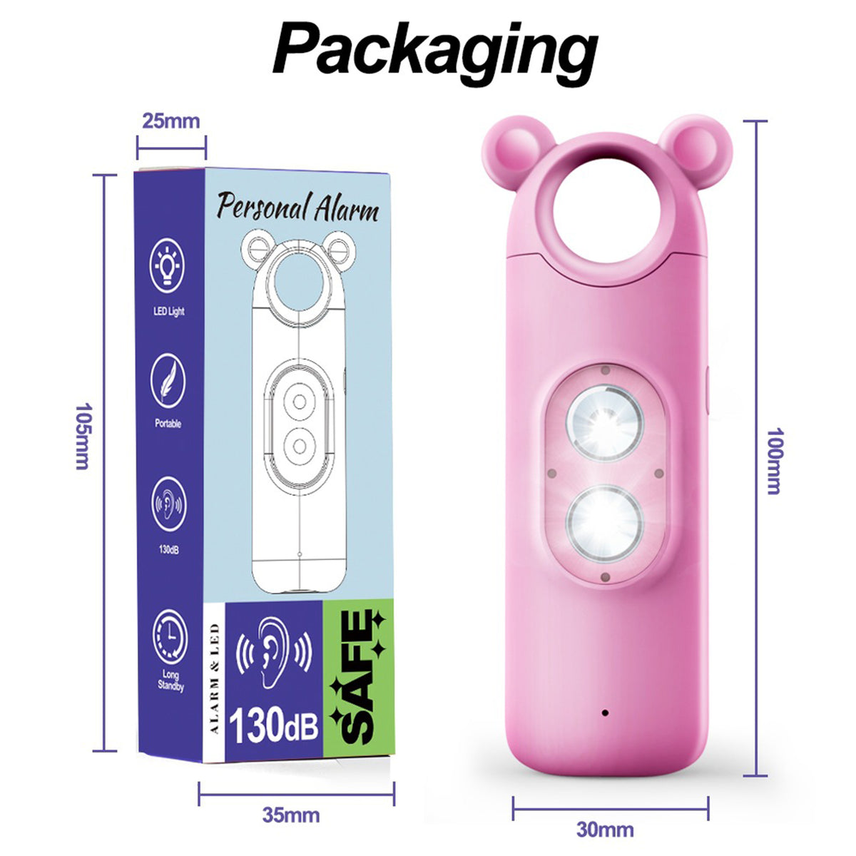 Personal Alarm Key Chain Emergency Safety Alarm For Women