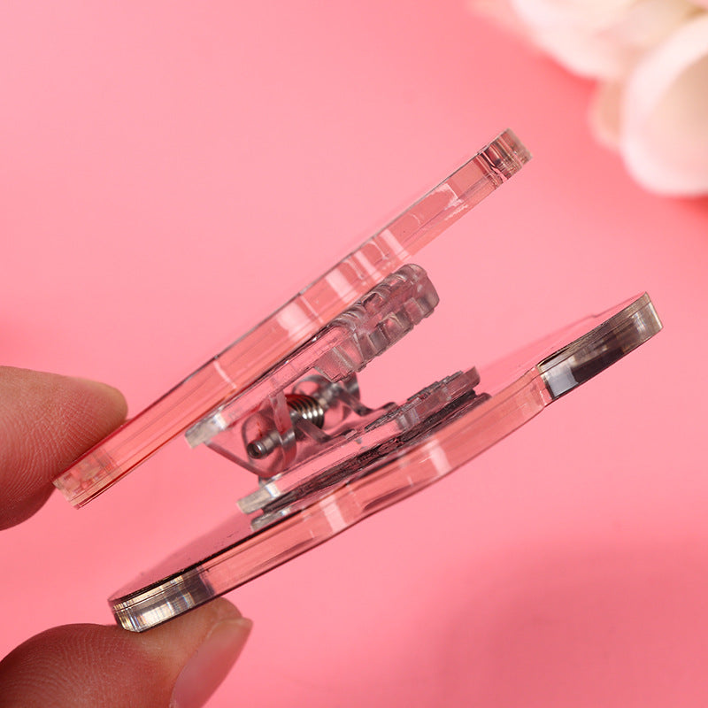 The Earth Shaped Acrylic Album Memo Clip Bag Binder Sealing Clip Food Bag Clamp-Two Sides Imprint