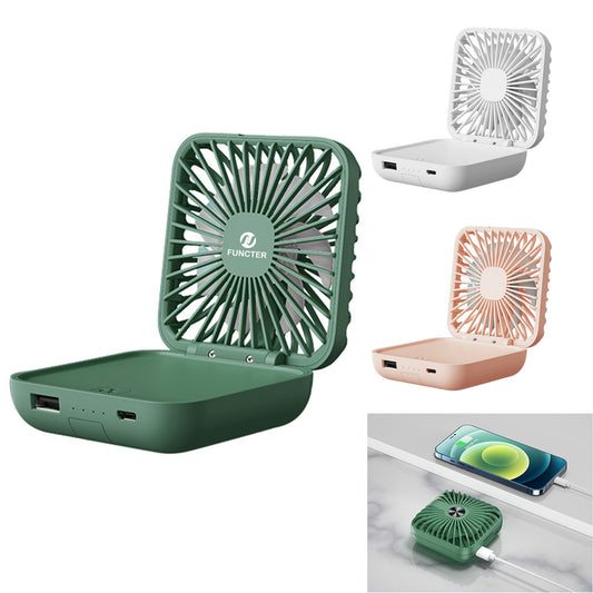 Foldable Mini Handheld Fan Power Bank Rechargeable Portable Fan Phone Stand