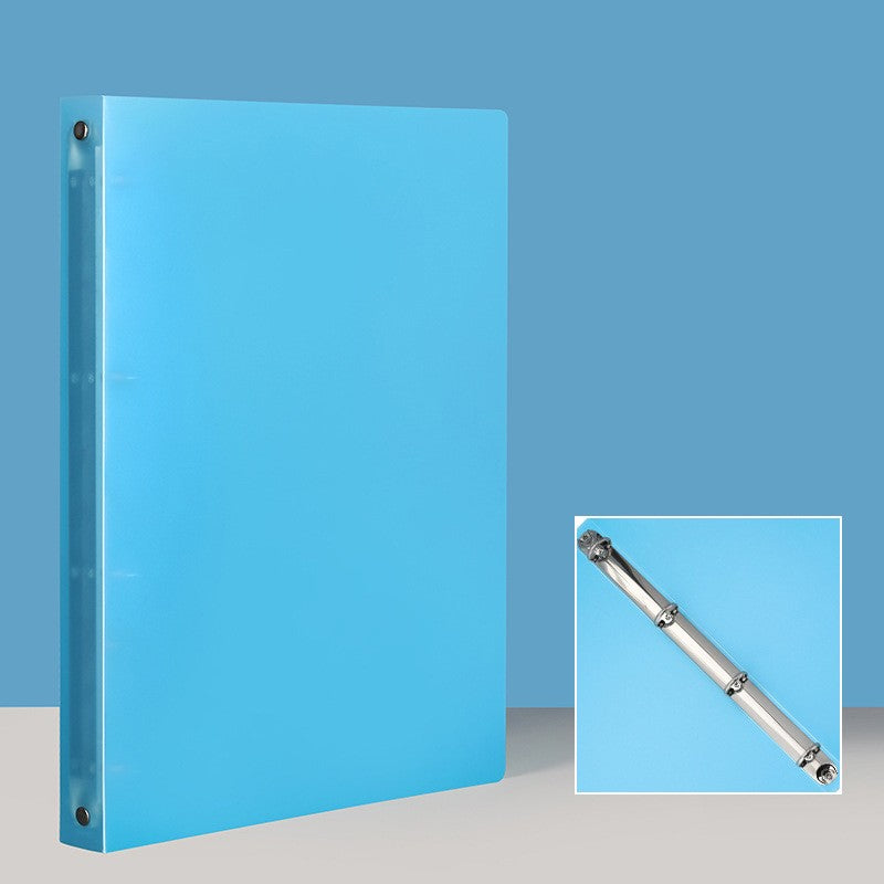 A4 Plastic 4-Ring Binder Document Organizer Folder Rounded Rings Binder