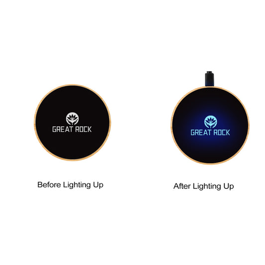 Bamboo Flashing LED Light Up Wireless Charger (Blue Light)