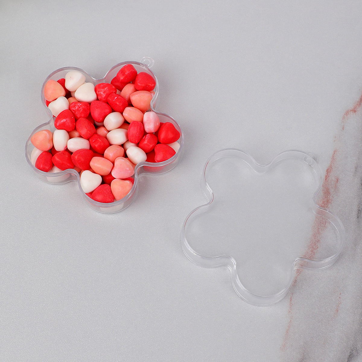 Flower Shaped Acrylic Fillable Ornaments DIY Christmas Ball