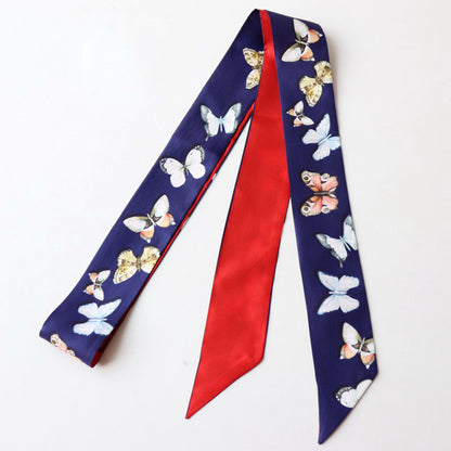 Custom 47.2" x 2.4" 100% Silk Hair Wrap Twill Silk Ribbons Headband