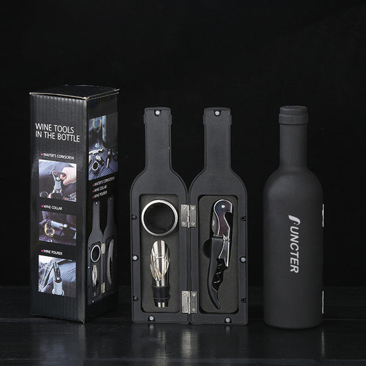 Waiter's Corkscrew Wine Opener Set In Bottle Shape Colorful Box-3 Piece