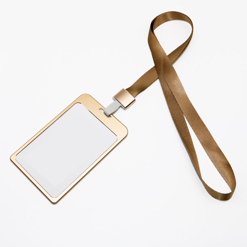 Large Aluminum Badge Holder With Lanyard