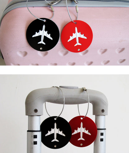 Round Aluminium Alloy Suitcase Tag Card Holder