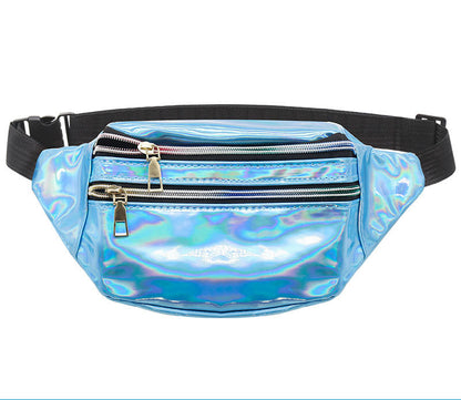 Waterproof Holographic Fanny Pack Shiny Waist Pack Luminous Waist Bag