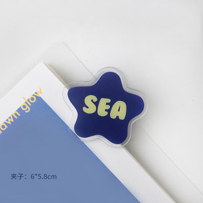 Star Shaped Acrylic Album Memo Clip Bag Binder Sealing Clip Food Bag Clamp-Two Sides Printing