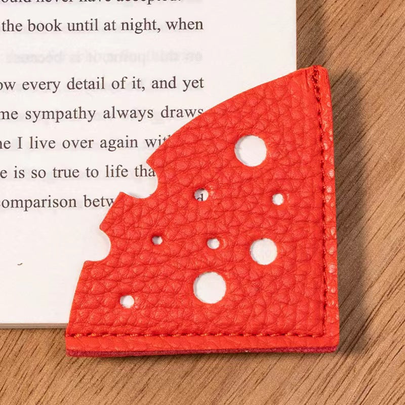 Cheese Shape Bookmark Triangle PU Leather Bookmark Page Corner for Book Lover
