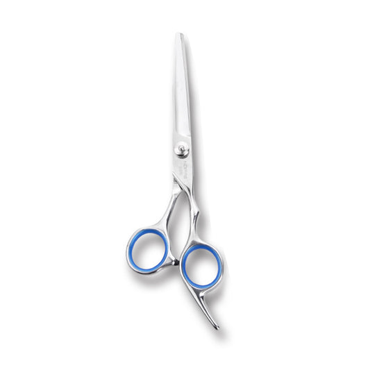 6'' Stainless Steel Flat Scissors Hair Hairdressing w/Finger Rest(Blue & Pink)