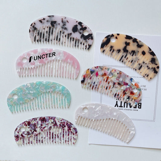 Mini Travel Tortoise Comb Keychain Pocket Comb for Wet and Dry Hairs