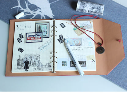 A5 PU Leather Notebook With Flap Cover Journal Business Notebook Rope Closure