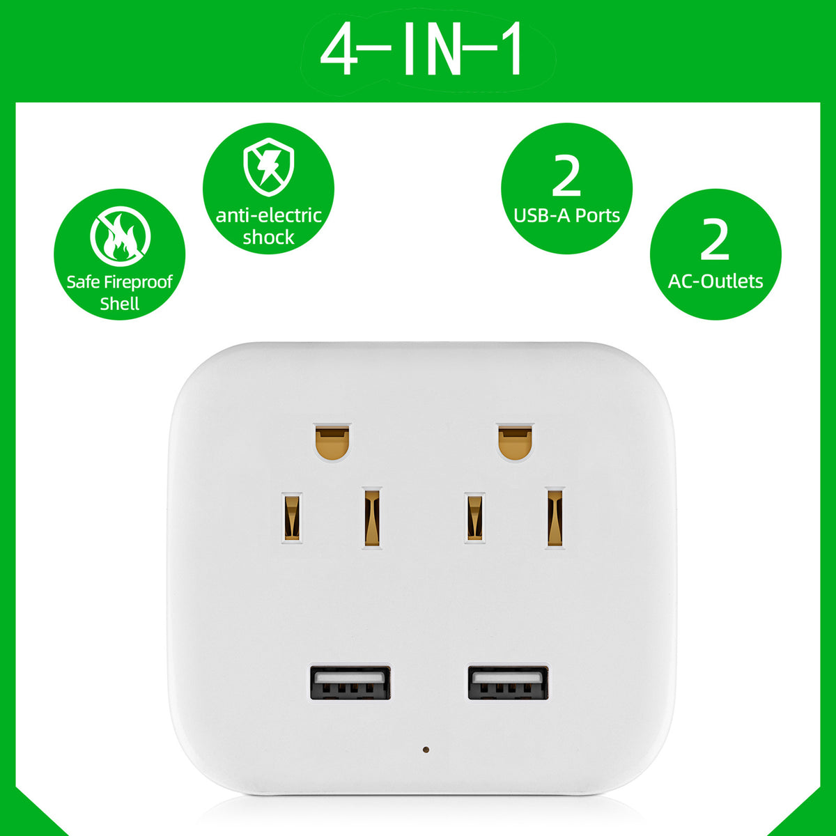 4" 1 Multi Wall Outlet Splitter Travel Adapter