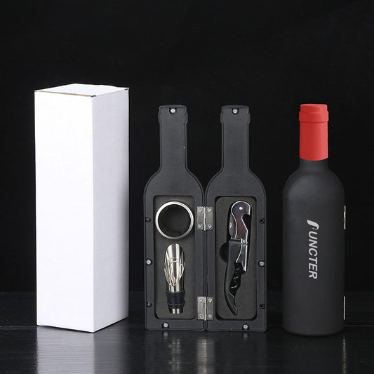 Waiter's Corkscrew Wine Bottle Shaped Red Neck Corkscrew Set (White Box) -3 Piece