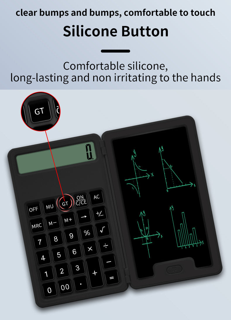 3" 1 Mini Intelligent Folding Portable Scientific Function Calculator with LCD Writing Notepad