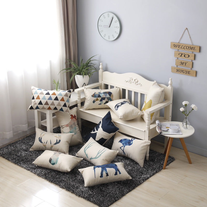 Full Printed 11.8 x 19.7" Premium Square Linen Throw Pillowcase With Hidden Zipper