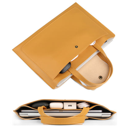 PU Leather 15.6" Laptop Bag Laptop Sleeve With Carrying Handle For Men And Women