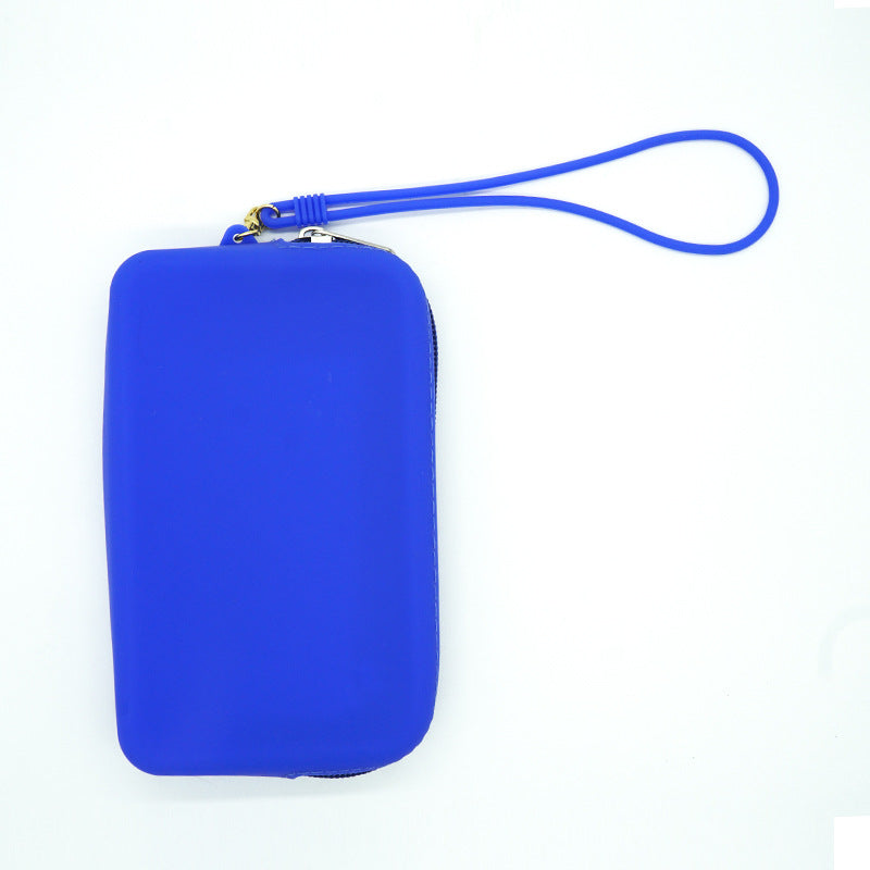 Portable Multi Purpose Soft Silicone Zipper Bag Organizer Purse With Handle