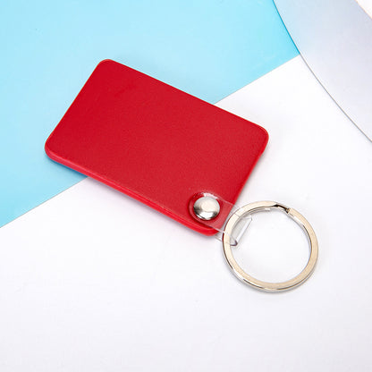 Rectangle PU Leather Keychain for Car Home Key Ring Strap Holder Lanyard Universal Key Fob Keychain