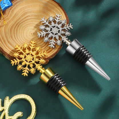 Reusable Metal Snow flake Wine Stopper Bottle Stopper