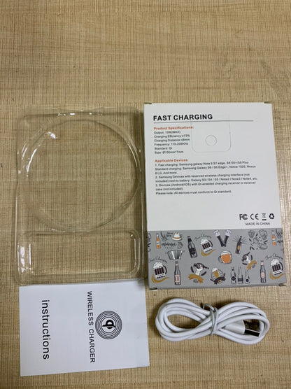 4'' Dia 10W Wireless Charger Thin Aluminum Fast Charging Pad (NO AC Adapter)