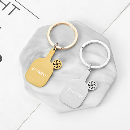 Mini Metal Pickleball Paddle Keychain